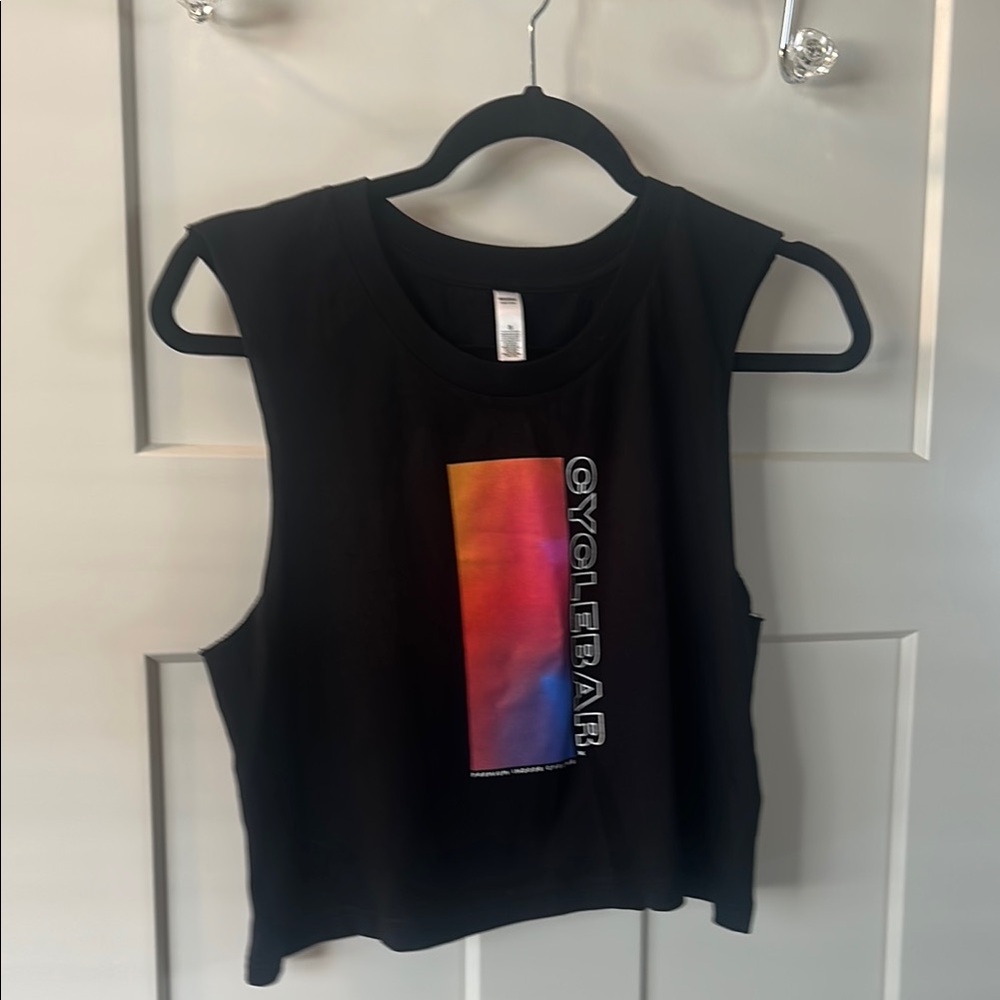 NWOT Cyclebar Women's Black Sleeveless crop tank Top